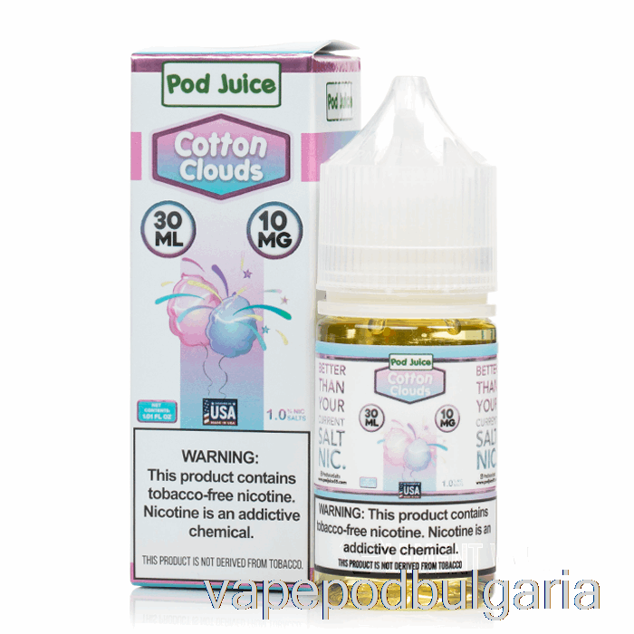 Vape 10000 Дръпки Cotton Clouds - Pod Juice - 30ml 20mg